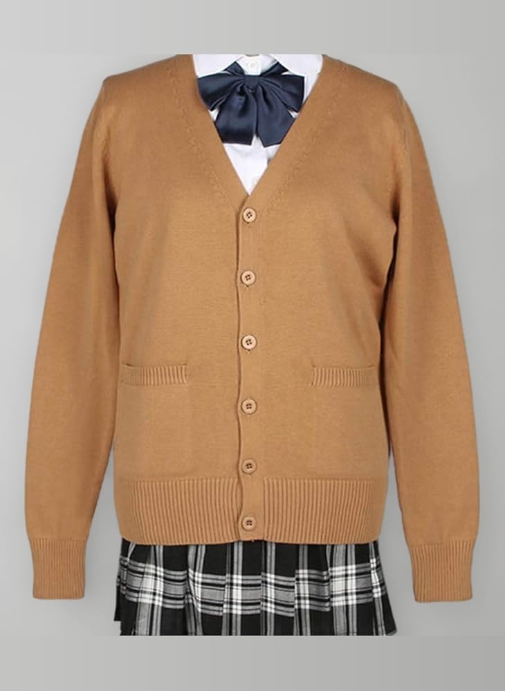 Amazon.co.jp: スクールカーディガン 制服 無地 ゆったり ニット